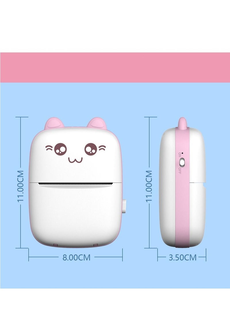 Joyelink Mini printer portable, pocket thermal printer with 10 rolls of printing paper and 5 color pens, used for photo, image, office receipt, label, QR code, inkless printing, iOS Android application (pink)  - Image 3