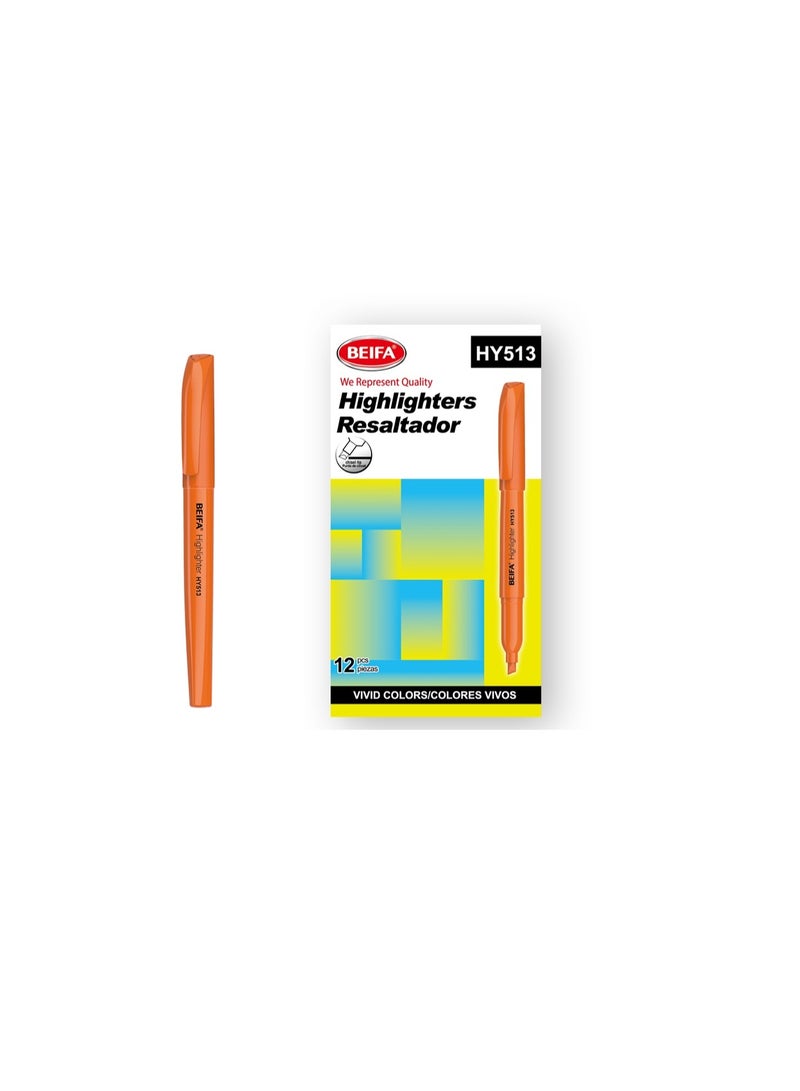 Beifa highlighter chisel fine orange model HY513-06B7