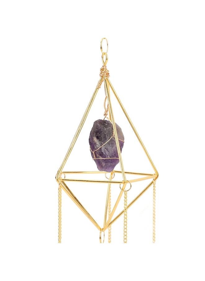 NIBEMINENT - Sun Moon Wind Chimes Colorful Crystal Hanging Pendant Porch Decoration for Home Garden Party Wedding Engagement Amethyst - Image 1