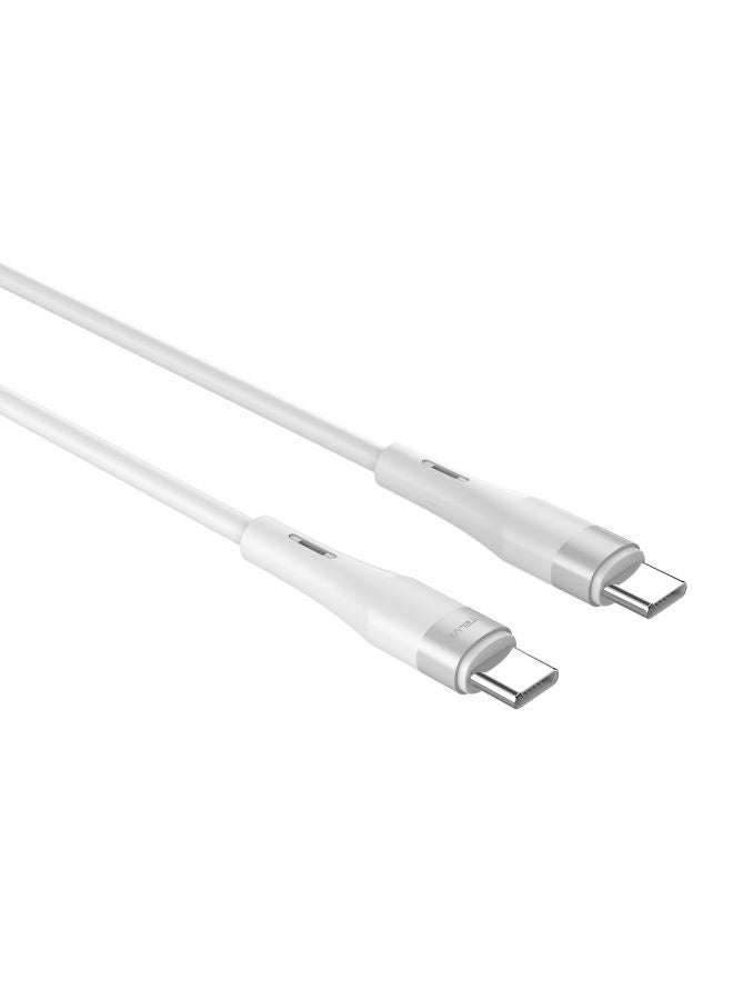 TELUX HYPERX USB-C to USB-C Charging Cable 1.2m, 60W PD Fast Charging, Silicone Coated, Broad Compatibility, 10000+ Bend Lifespan, 480Mbps Data Transfer, White - Image 2