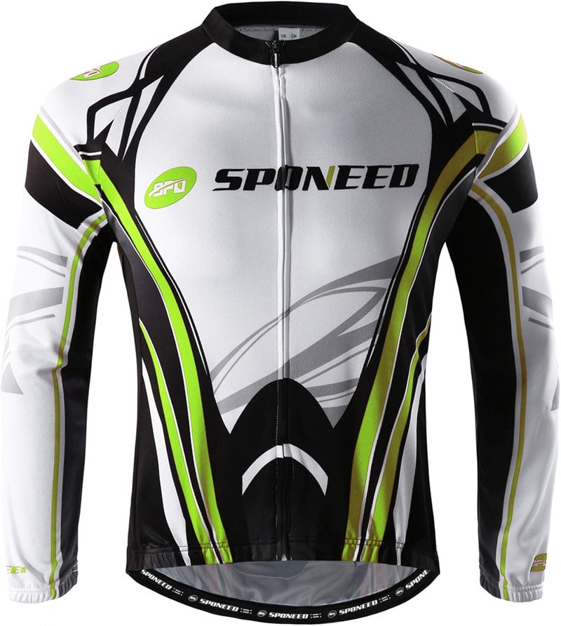 sponeed Men's Bicycle Shirts Long Sleeve Biker Jerseys Full Zipper Winter Cycling Gear Breathable - Image 1
