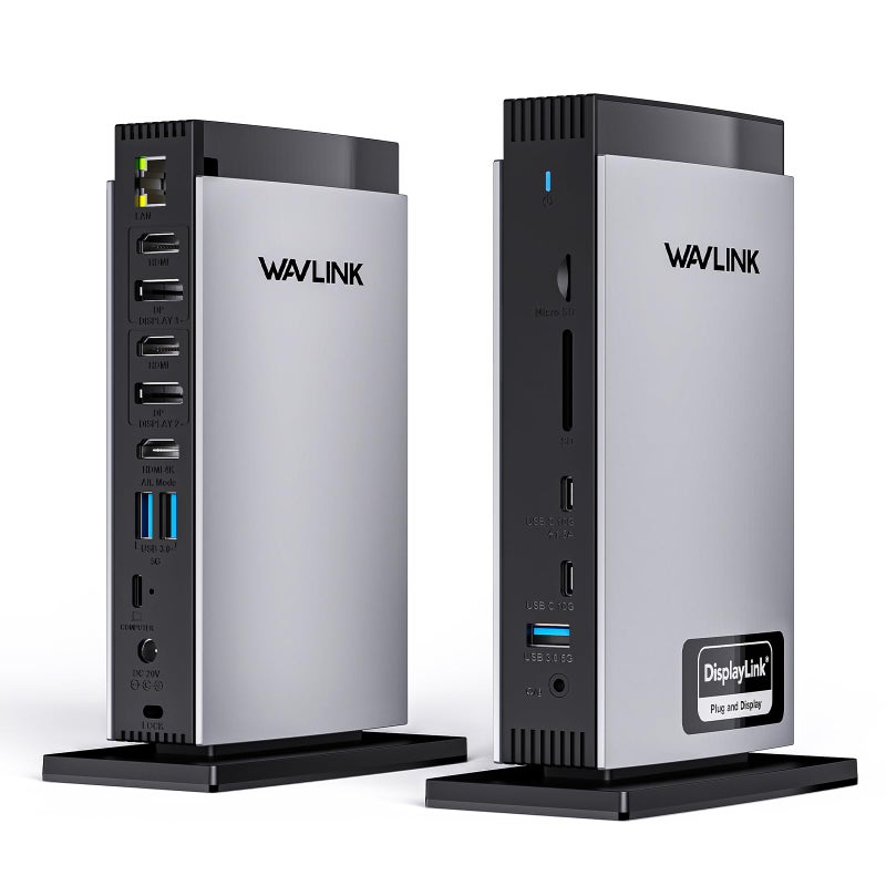 WAVLINK USB C Docking Station with 3 HDMI 15 in 1 Laptop Dock Triple Monitor 4KDual 2K 100W Charging for M1 M2 M3 Mac and Windows 5 USB Ports 2DP 1Gbps Ethernet Port AudioMic SDTF - Image 2