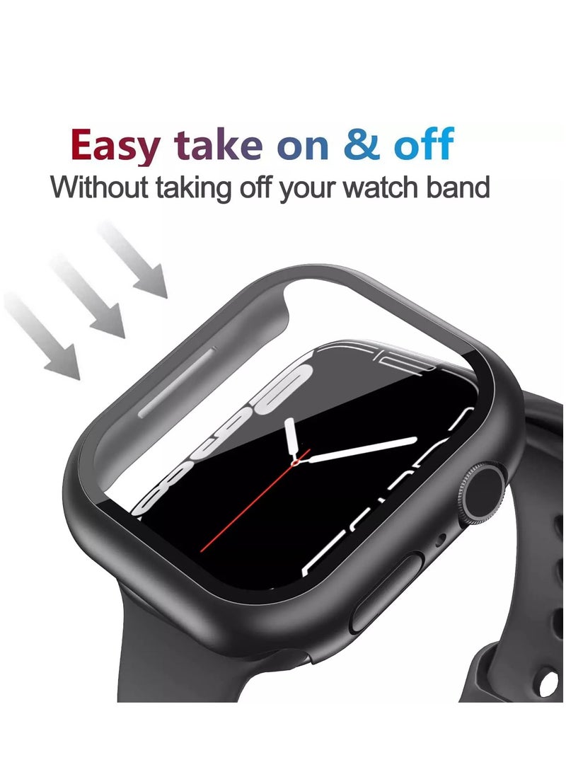 Mmmon 2 Pack Case Built in Tempered Glass Screen Protector Compatible with Apple Watch Series 10,46mm, Hard PC Case Overall Protective Cover(Black) - Image 3
