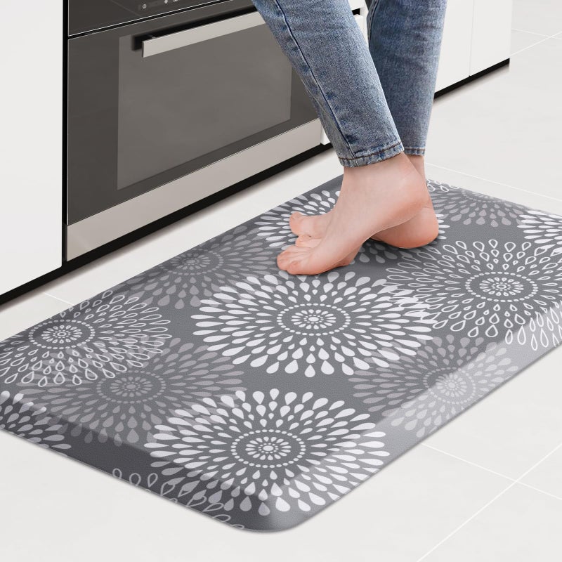 LuxStep Kitchen Mat Waterproof Kitchen Rugs for Floor Cushioned Anti-Fatigue Mat Non-Slip Standing Desk Mat Comfort Floor Mats for House Sink Office 17.3" x 28" Grey - Image 1
