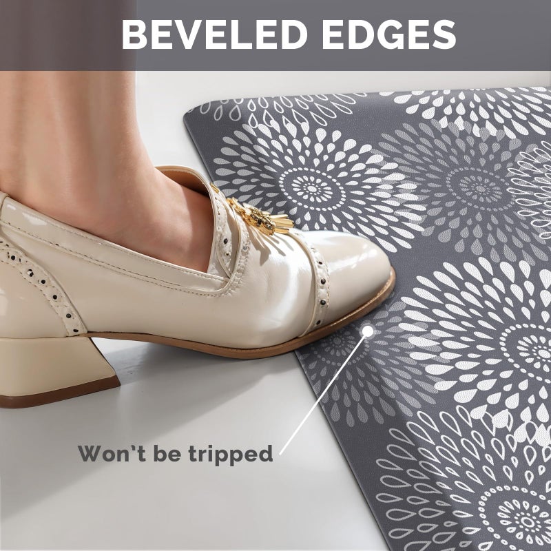 LuxStep Kitchen Mat Waterproof Kitchen Rugs for Floor Cushioned Anti-Fatigue Mat Non-Slip Standing Desk Mat Comfort Floor Mats for House Sink Office 17.3" x 28" Grey - Image 5