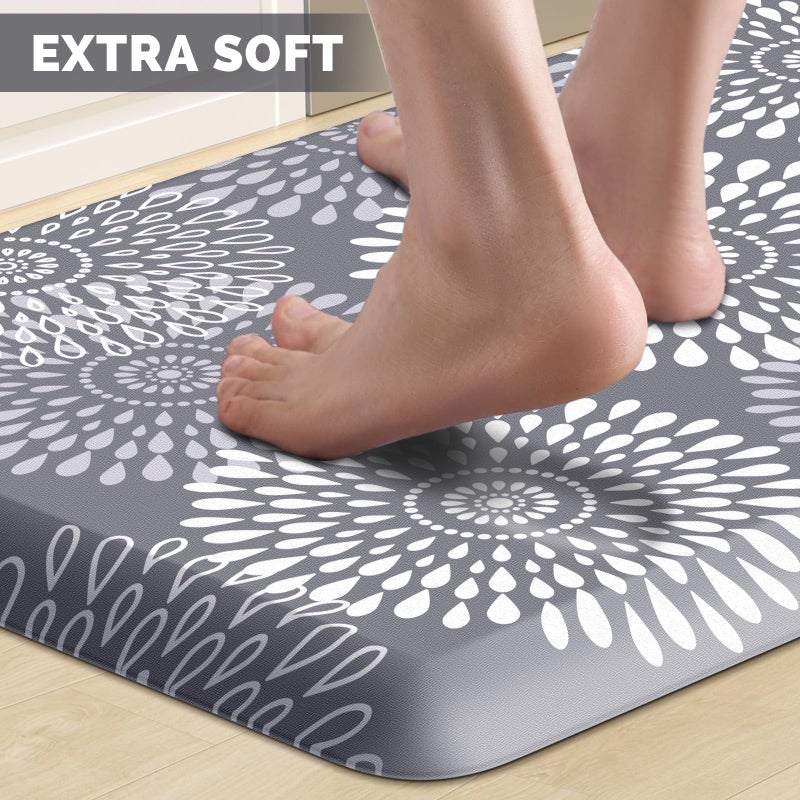 LuxStep Kitchen Mat Waterproof Kitchen Rugs for Floor Cushioned Anti-Fatigue Mat Non-Slip Standing Desk Mat Comfort Floor Mats for House Sink Office 17.3" x 28" Grey - Image 3