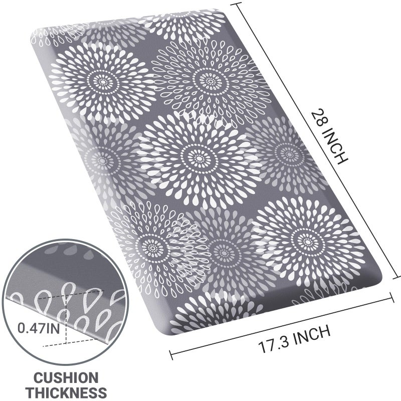 LuxStep Kitchen Mat Waterproof Kitchen Rugs for Floor Cushioned Anti-Fatigue Mat Non-Slip Standing Desk Mat Comfort Floor Mats for House Sink Office 17.3" x 28" Grey - Image 2