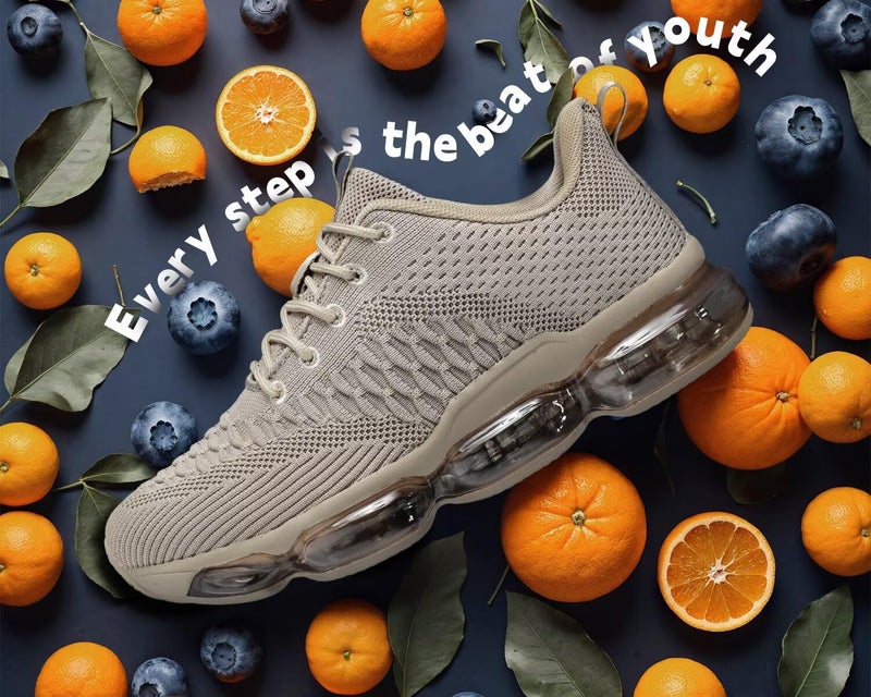 Socviis Men's Air Cushion Running Shoes Breathable Fashion Sneakers Non Slip Workout Casual Sport Gym Comfortable Walking Shoes Khaki - Image 4
