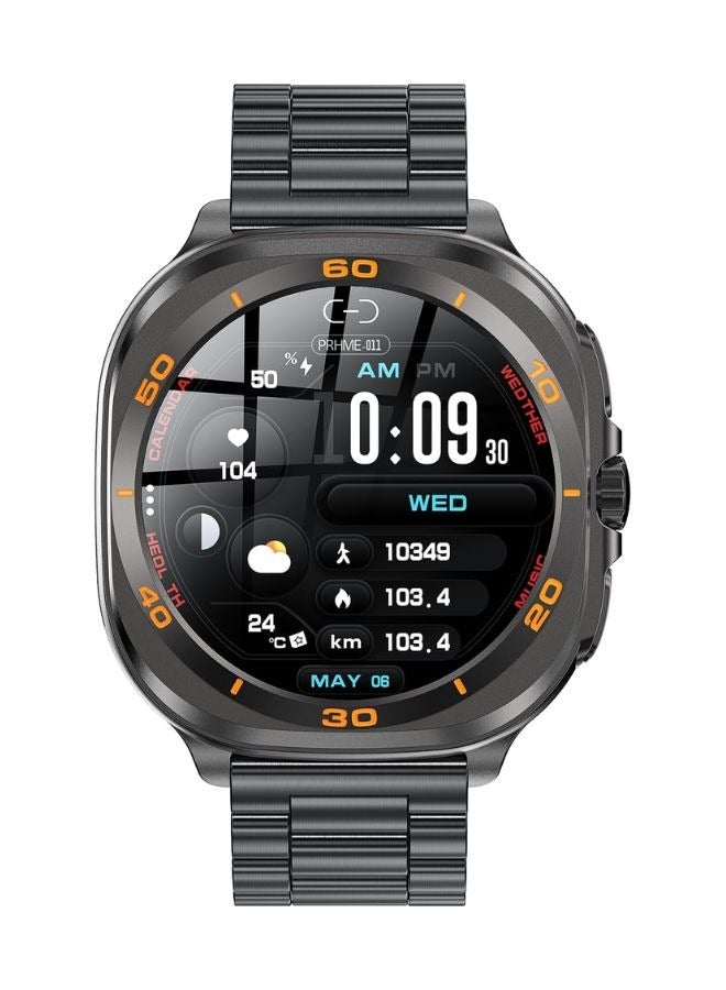 Swiss Military DOM7 Smartwatch 1.43" AMOLED, Bluetooth Calling, Multi Language, Health & Sports Tracking, Wireless Charging, 7 Days Battery, IP67, iOS/Android Compatible, Gun Metal Frame & Strap