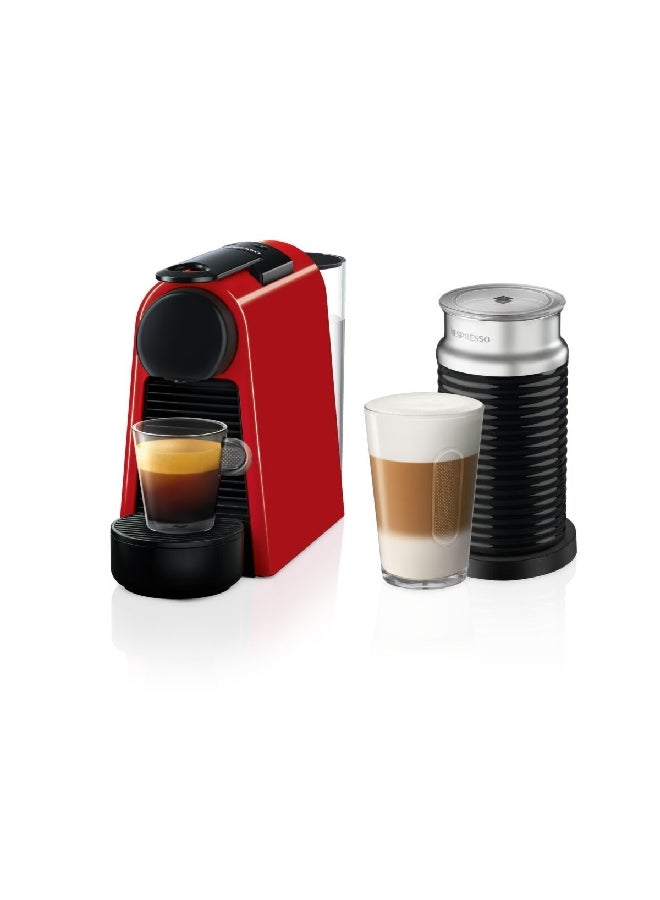 نسبرسو 2 أزرار قابلة للبرمجة Essenza Mini مع Aeroccino 600 ml D30 Red - Image 1