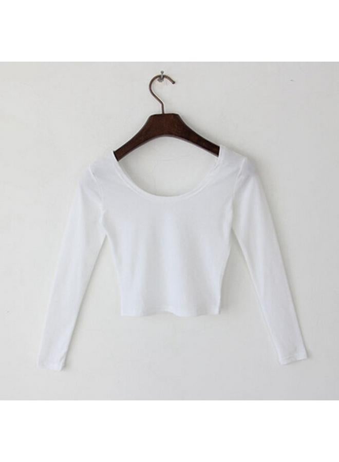 202 Autumn And Winter Women's Bottoming Shirt Women's Korean Yoga Dance Clothes Women's Combed Cotton Solid Color Long Sleeve Shirt