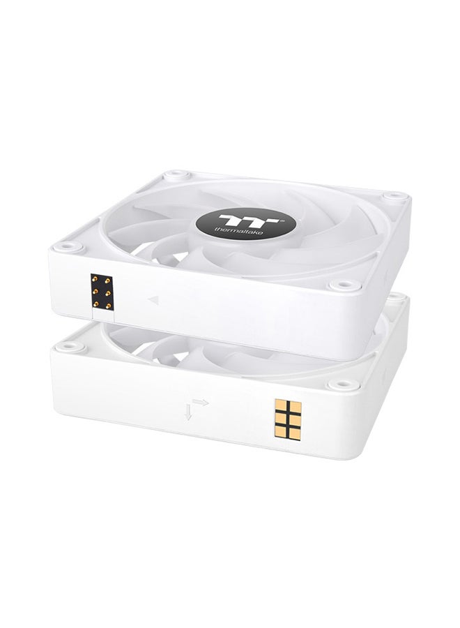 Thermaltake CT140 ARGB Sync PC Cooling Fan, PWM 500~1500 RPM Fan Speed, 77.37 CFM Airflow, Hydraulic Bearing, 4 PIN PWM, 3 PIN-ARGB, Pack of 3 White - Image 2
