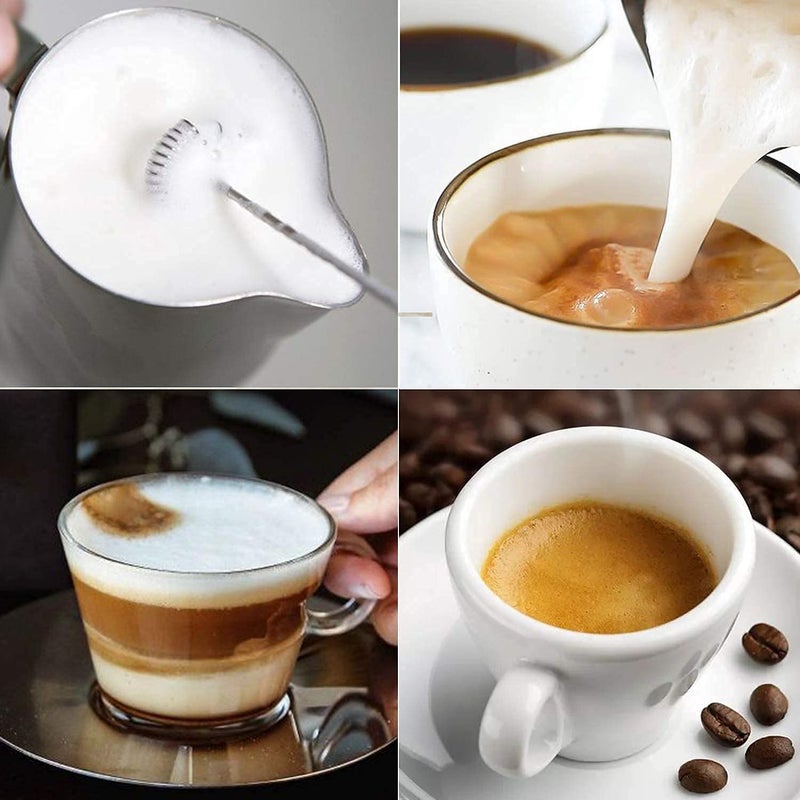 Mantavya Handheld Milk Frother USB Rechargeable 3 Speed Modes Mini Electric Milk Foam Maker with 2 Different Whisking Head Mixer for Coffee Latte Cappuccino Hot Chocolate Egg Whisks - Image 4
