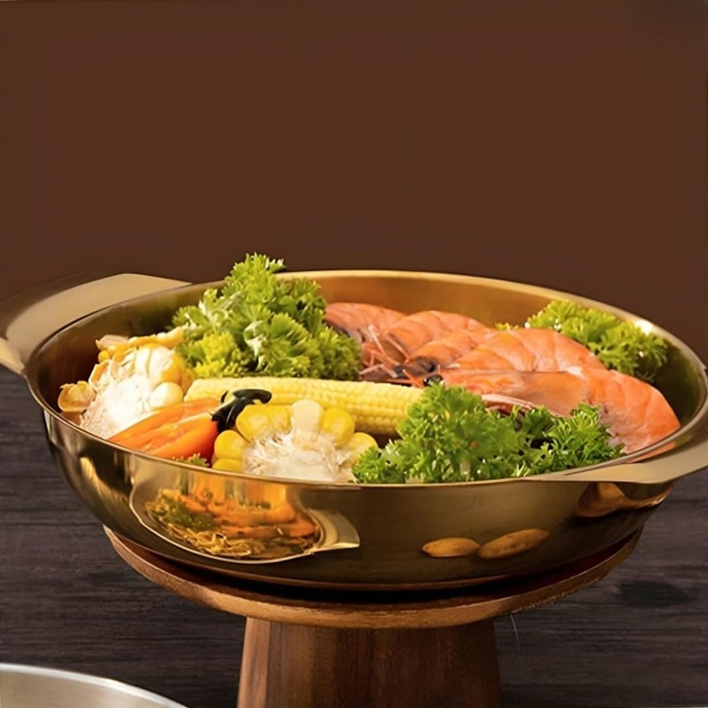Valajogi Stainless Steel Golden Ingot Bowl,Korean Salad,Dessert,Commercial Tableware for Korean Cuisine,Durable & Elegant Serving Bowl for Home & Restaurant Use- Gold (27.5x21x7.5) - Image 4