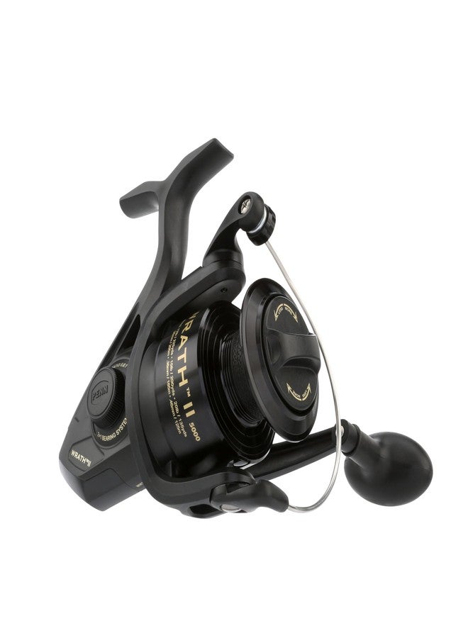 PENN Wrath II Saltwater Spinning Fishing Reel, Size 5000, Right/Left Handle Position, Corrosion-Resistant Graphite Body, Machined Anodized Aluminum Spool - Image 1