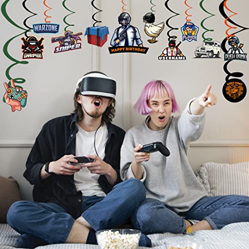 Festiko®Video Game Happy Birthday Decorations (12 pcs) - PUBG Happy Birthday Party Supplies Picks for Kids Gaming Themed Birthday Party Supplies(Swirls) - Image 3