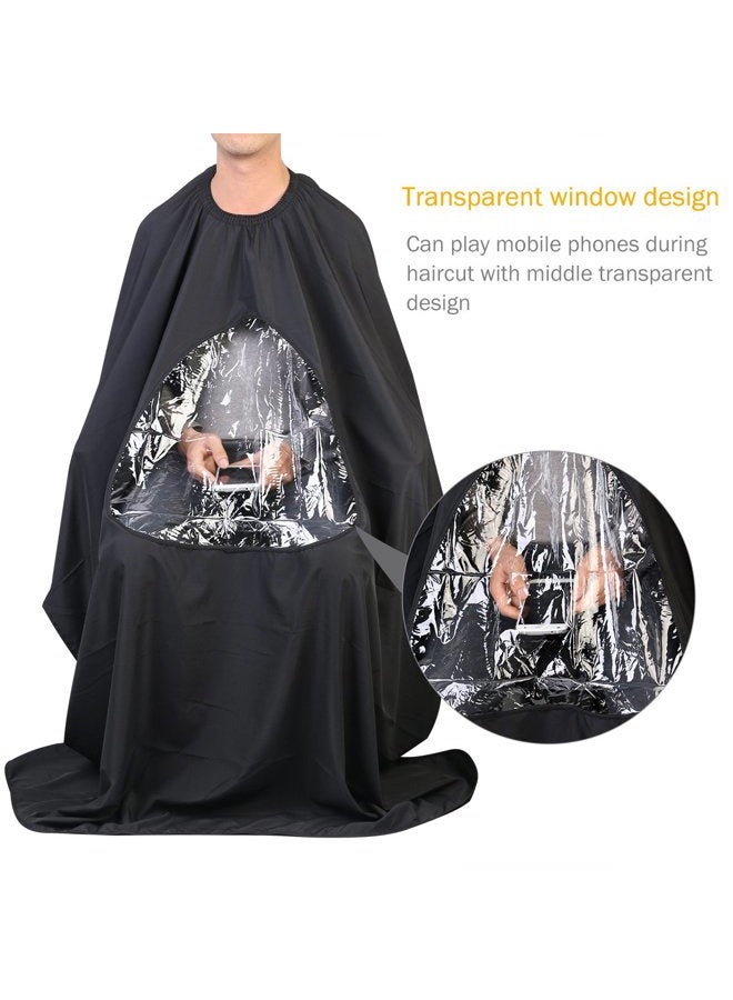 ULTNICE Salon Home Barbers Hairdressing Cape Gown with Viewing Window for Hair Cutting 6357"(Black) - Image 3