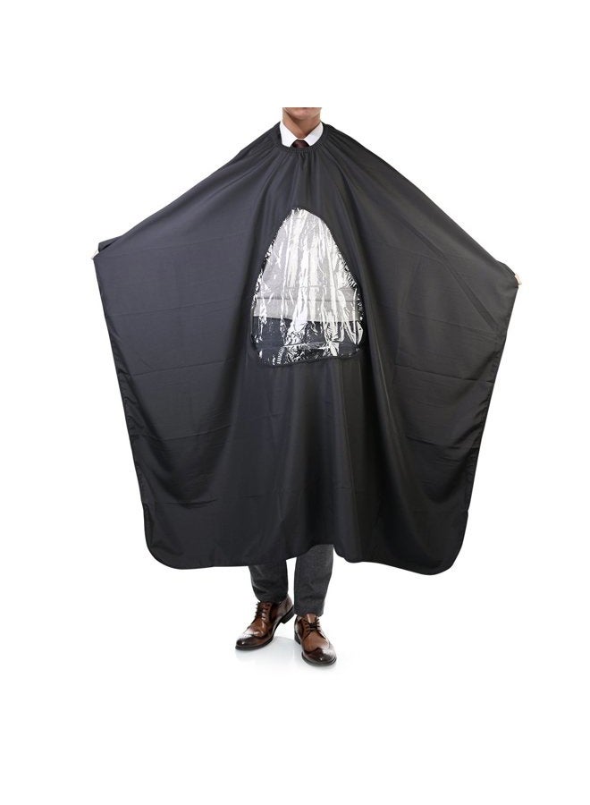ULTNICE Salon Home Barbers Hairdressing Cape Gown with Viewing Window for Hair Cutting 6357"(Black) - Image 4