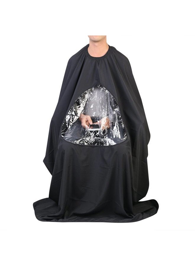 ULTNICE Salon Home Barbers Hairdressing Cape Gown with Viewing Window for Hair Cutting 6357"(Black) - Image 1