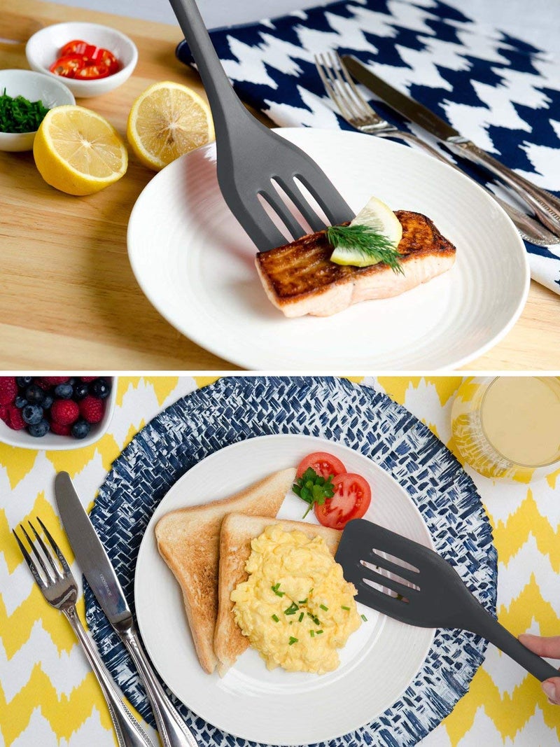 P-Plus International Silicone Turner Spatula | Non Stick & Dosa Spatula Set (Black, 30CM) - Image 3