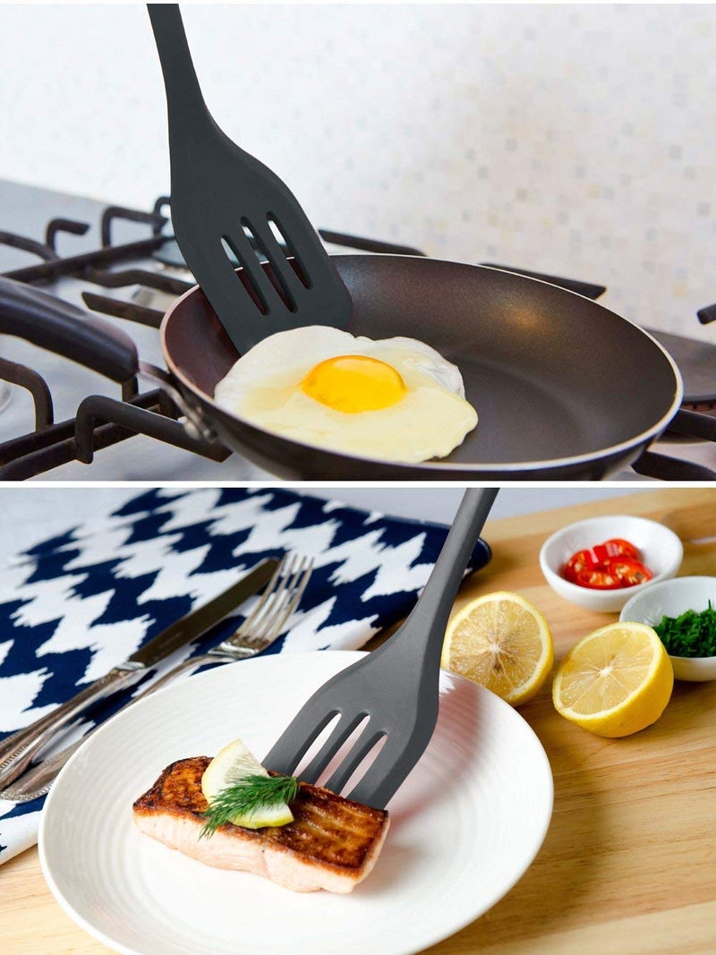 P-Plus International Silicone Turner Spatula | Non Stick & Dosa Spatula Set (Black, 30CM) - Image 2
