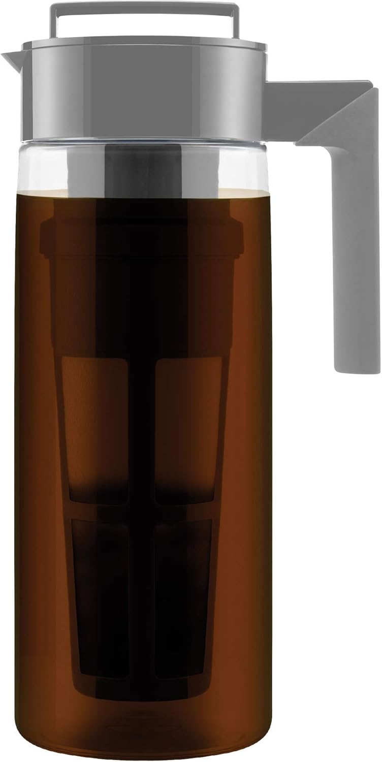 Takeya Patented Deluxe Cold Brew Coffee Maker, Two Quart, Stone - Image 1