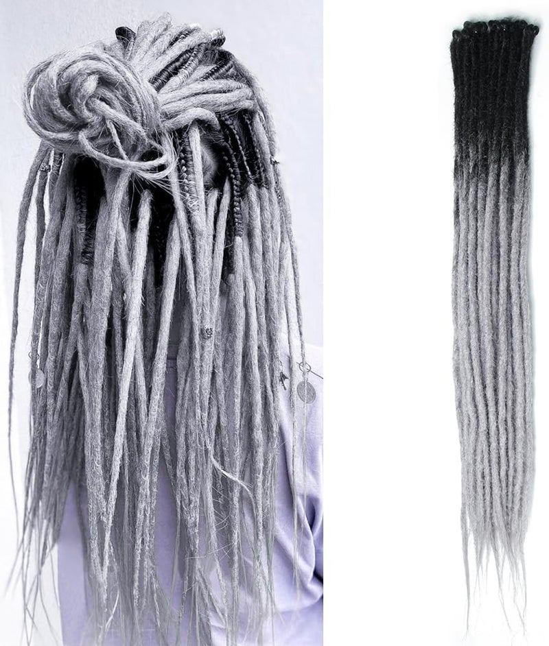 Dsoar Thin 06cm Synthetic Dreadlock Extensions Handmade 24Inch 20 Strands Crochet Hair Long Crochet Braids HipHop Style Soft Dreads Hair Extensions