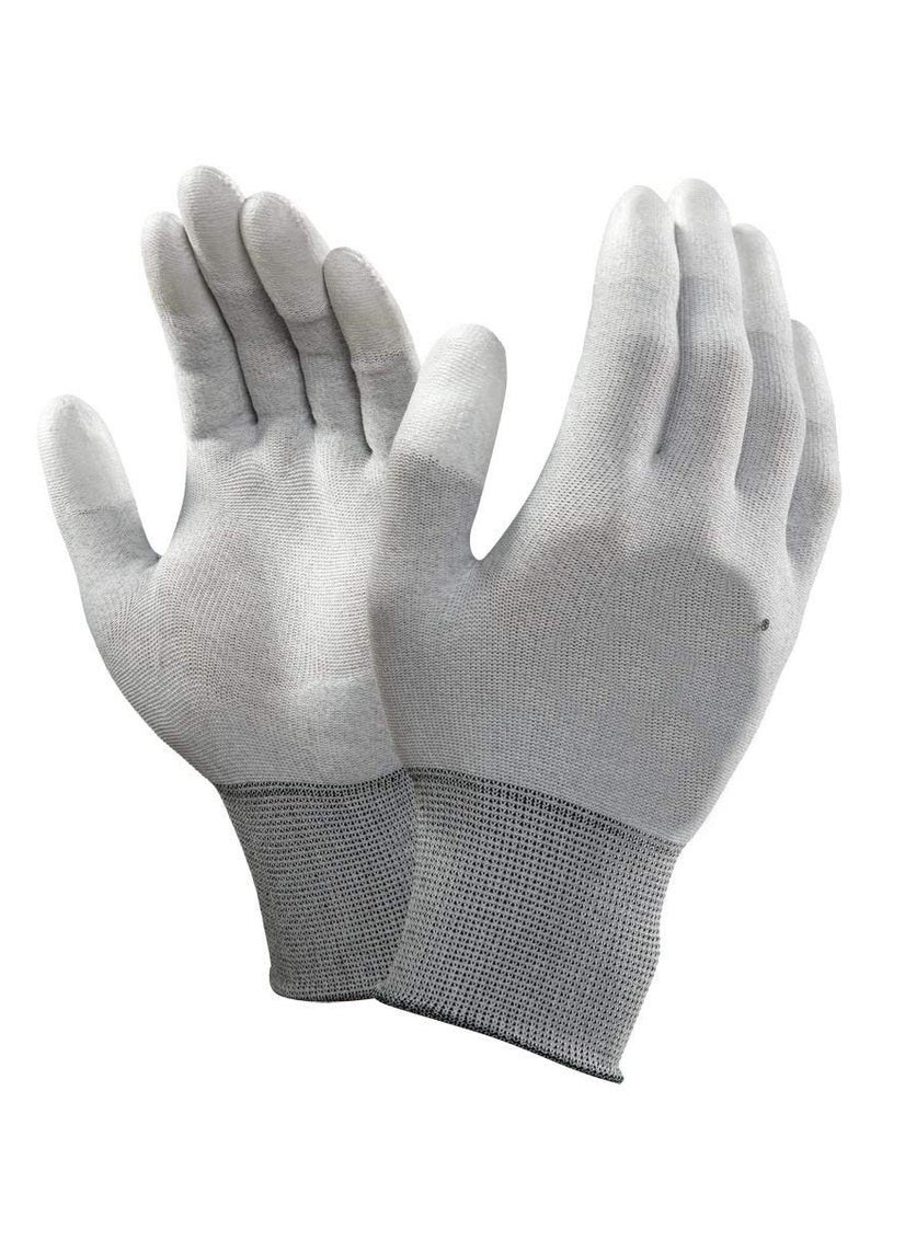 Aadvay Enterprises Aadvay Enterprises Carbon Fiber ESD AntiStatic PU Fingertip Coated Top fit NonSlip Wearable Safety Working Gloves  - Image 1