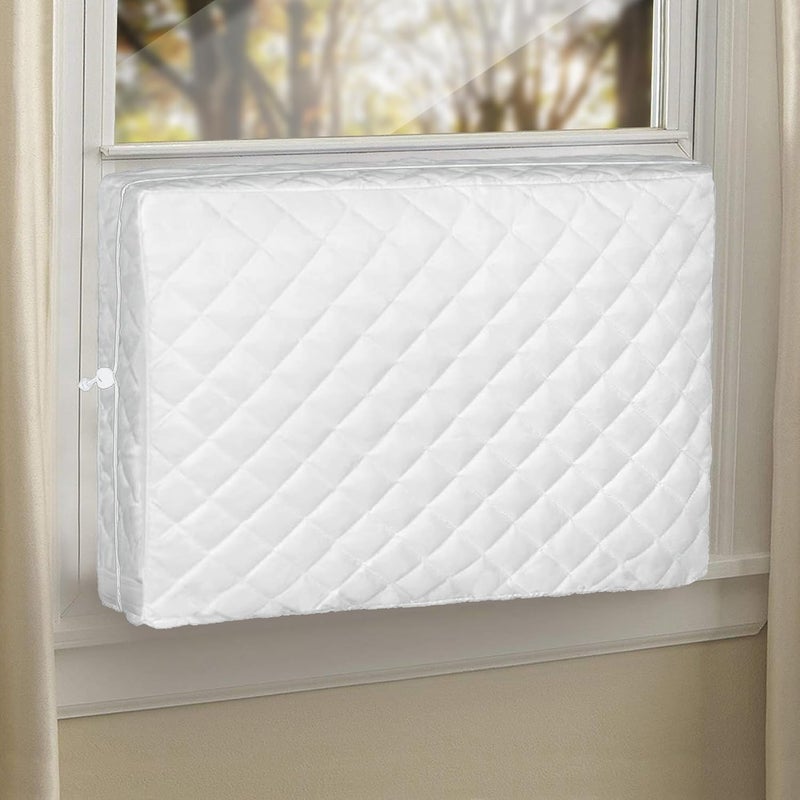 Cestluck Window Air Conditioner Covers Indoor: M Size-21"(L) x 15"(H) x 3.5"(D) Beige AC Winter Covers, 3 Layers Insulation AC Cover for Window Unit, Snowproof Waterproof for Bedroom Living Room - Image 1