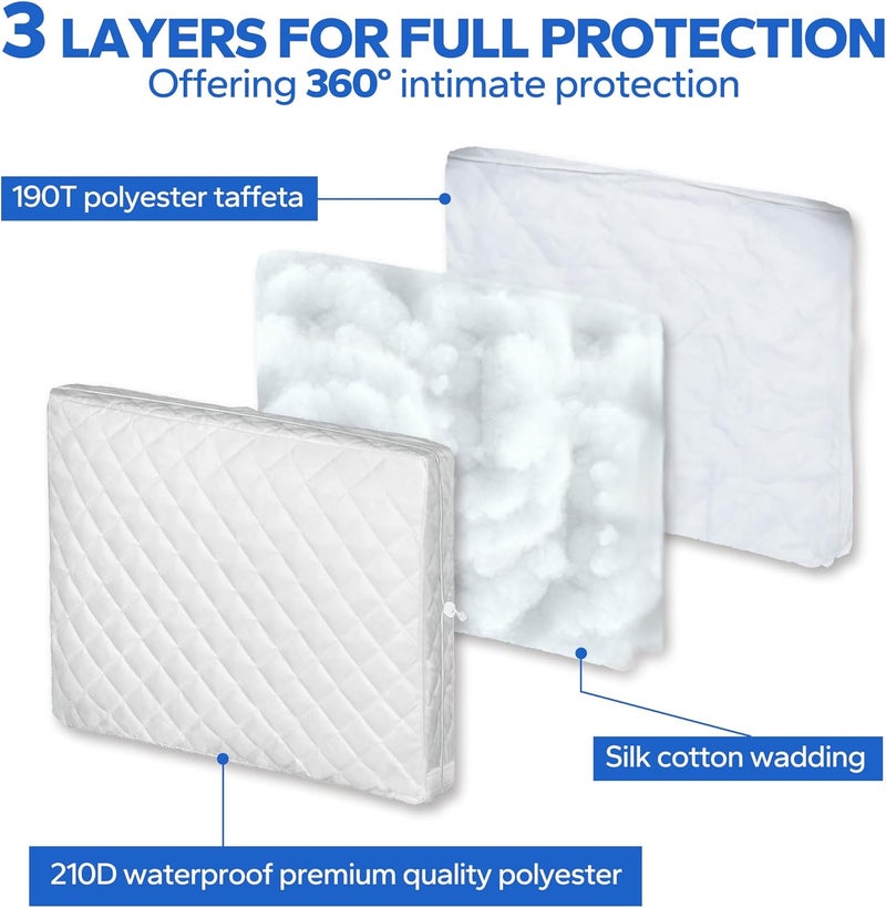 Cestluck Window Air Conditioner Covers Indoor: M Size-21"(L) x 15"(H) x 3.5"(D) Beige AC Winter Covers, 3 Layers Insulation AC Cover for Window Unit, Snowproof Waterproof for Bedroom Living Room - Image 3