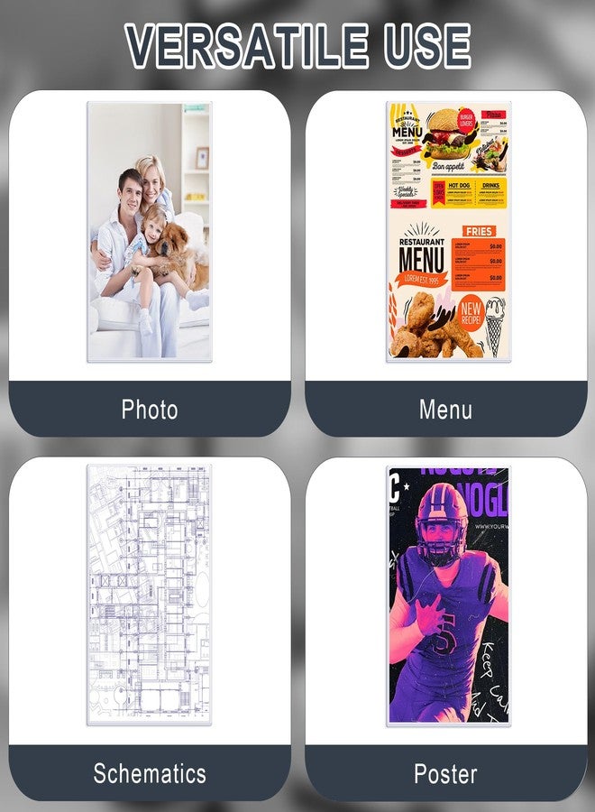 AKONEGE 5Pcs 11" x 17" Rigid Print Protectors Hard Plastic Sleeves for Prints, Menu Cover, Heavy Duty Sheet Poster Protectors Clear Plastic Sleeves for Paper Photos Documents Magazines, Vertical - Image 5
