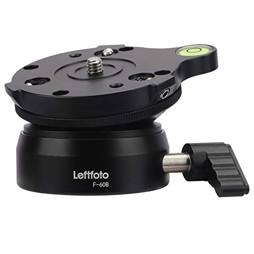 Leftfoto Tripod Leveling Base Half Ball Quick Tilted up and Down 15 Degrees in Any Direction for Canon Nikon and Other DSLR Cameras Tripods Monopods with Offset Bubble Level - Image 1