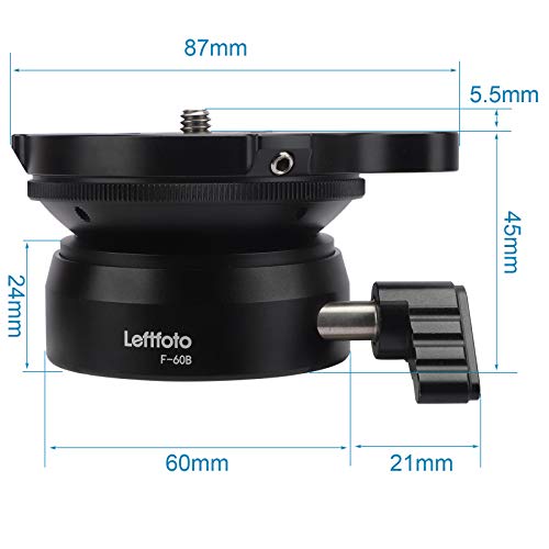 Leftfoto Tripod Leveling Base Half Ball Quick Tilted up and Down 15 Degrees in Any Direction for Canon Nikon and Other DSLR Cameras Tripods Monopods with Offset Bubble Level - Image 3