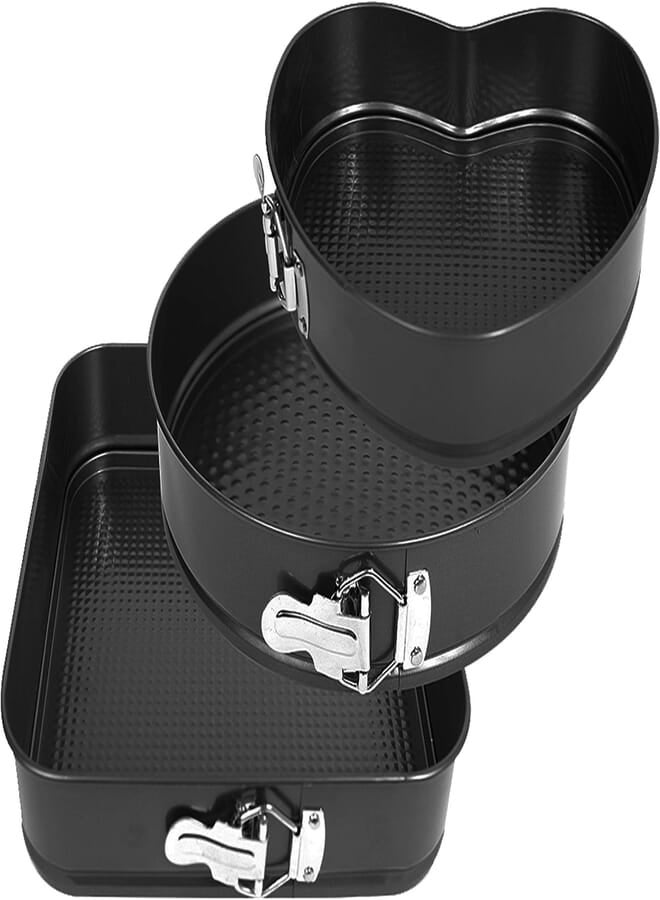 Raj cake mould set,black- 3 pieces,teflon