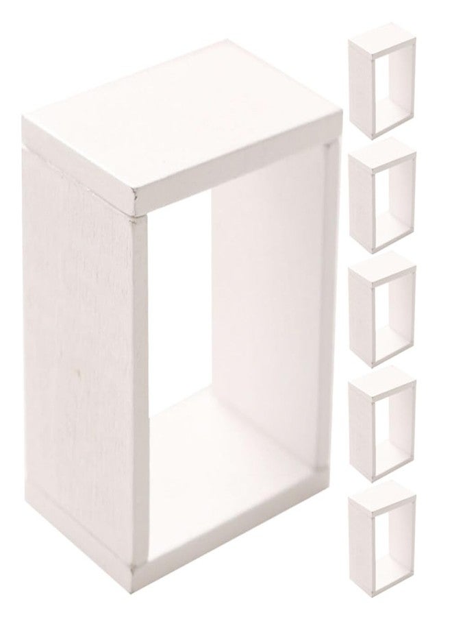 توي اند اونا TOYANDONA 6 قطع من رفوف تخزين بيت الدمية المصغرة، أرفف عائمة، رف حائط لبيت الدمية، رف كتب، عرض، ملحقات أثاث بيت الدمية، أبيض، 5.00×4.20×2.80 سم، 7Z1025312FXTZ - Image 1