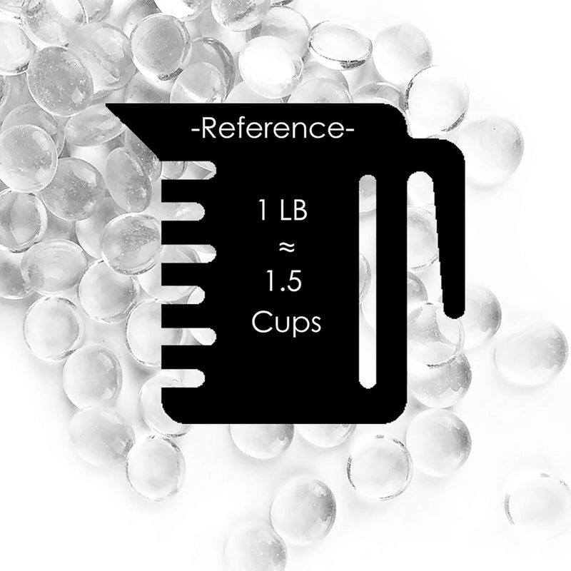 CYS EXCEL Clear Glass Gemstone Beads Vase Fillers (1 LB) Flat Marble Beads Multiple Color Choices Aquarium Decor Rocks Floral Stones Decorative Mosaic Gem Pebbles (Approx. 85-100 PCS) - Image 2