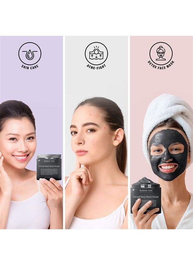 Majestic Pure Dead Sea Mud Mask for Face and Body - Natural Skin Care for Women and Men - Best Facial Cleansing Clay for Blackhead, Whitehead, Acne and Pores - 8.8 fl. Oz  - Image 5