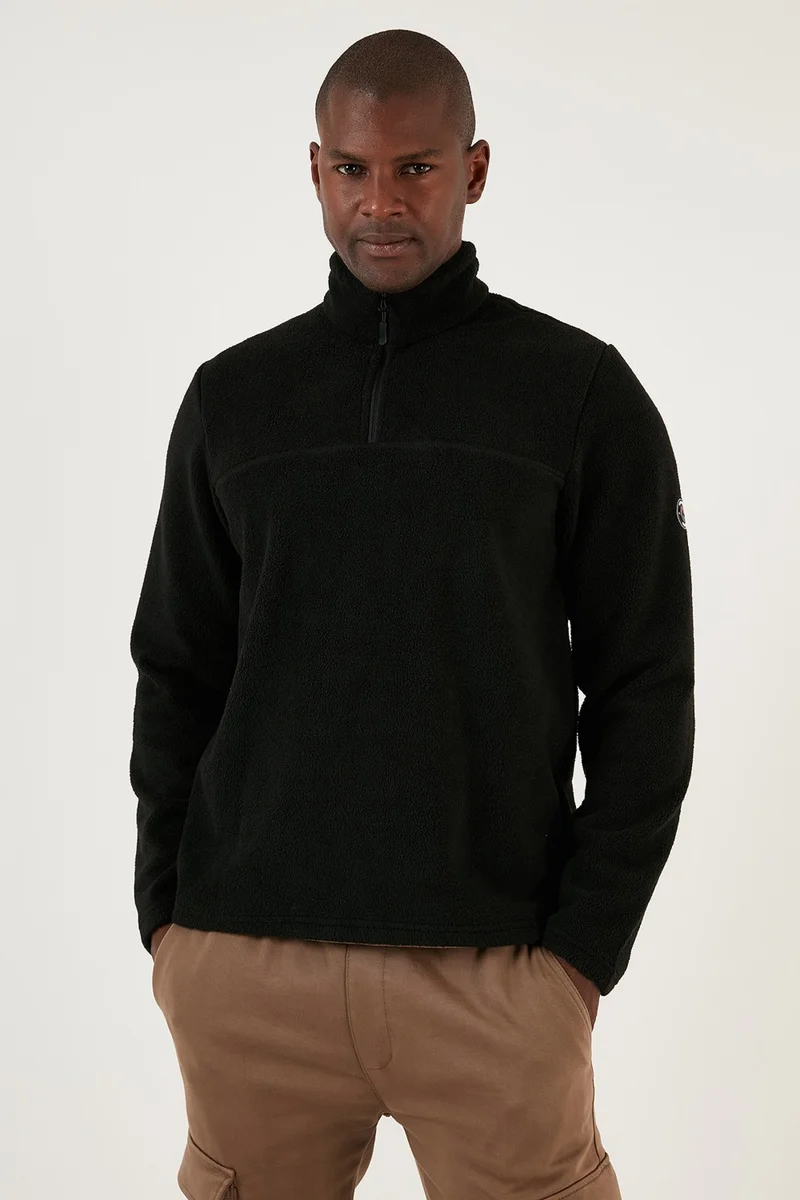 Buratti Slim Fit Half Zipper Soft Textured Raised Winter Polar Men's Fleece 59060011