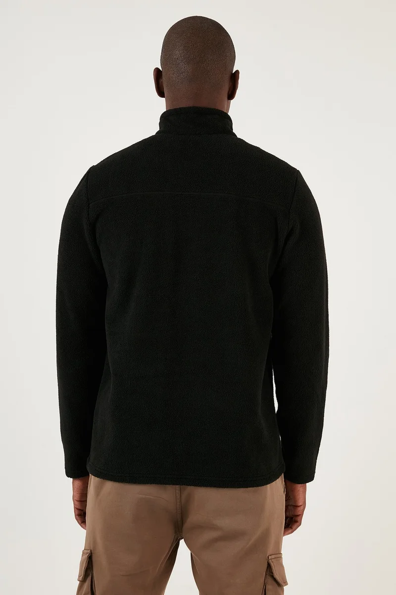 Buratti Slim Fit Half Zipper Soft Textured Raised Winter Polar Men's Fleece 59060011