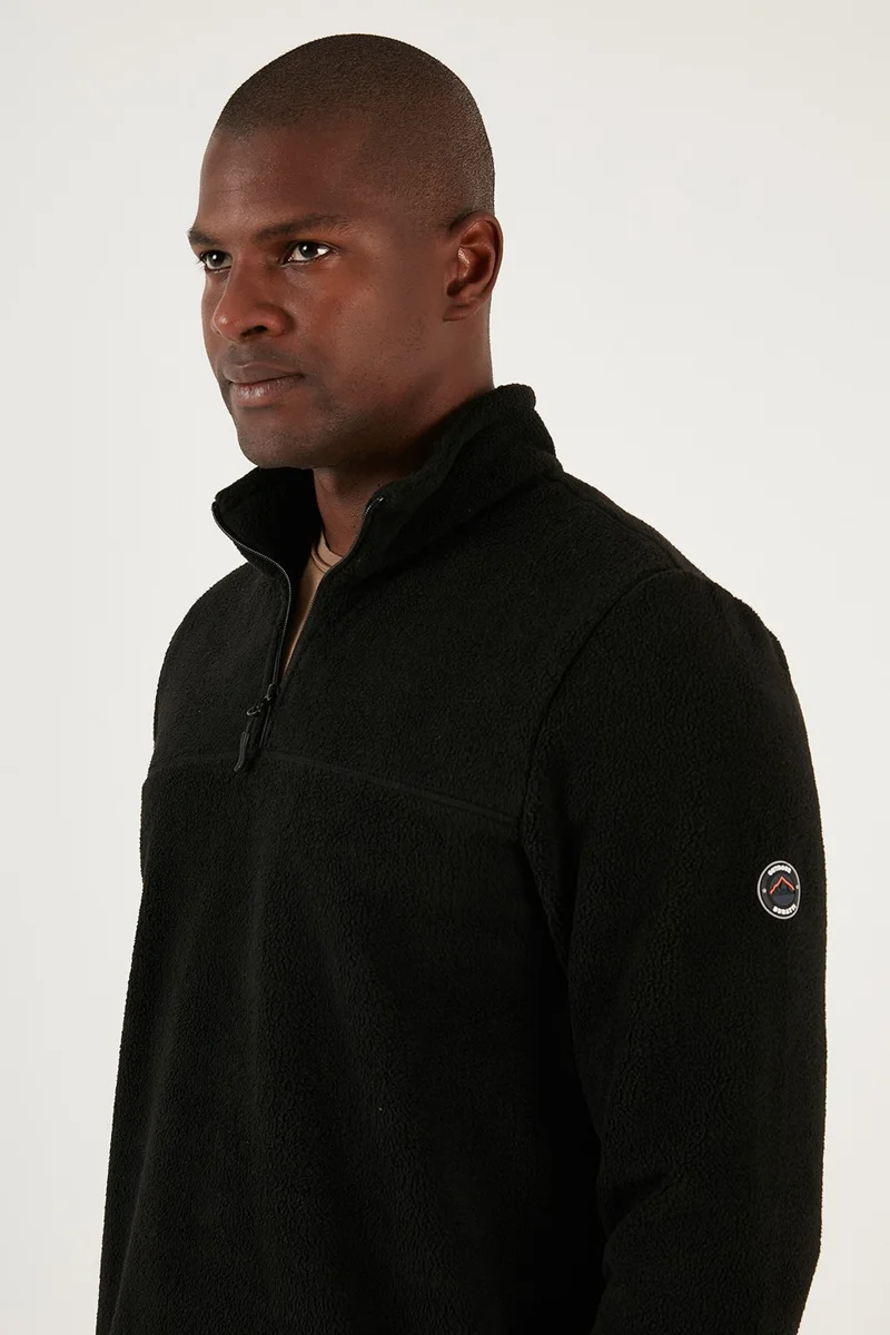 Buratti Slim Fit Half Zipper Soft Textured Raised Winter Polar Men's Fleece 59060011