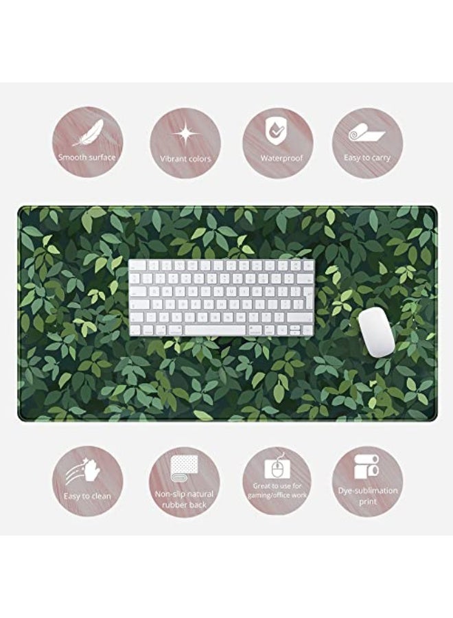 Cute Cat Kawaii Green Desk Mat - Large Gaming Mouse Pad & Keyboard Laptop Mat - Anime XL (31.5x15.7 in) - Non-Slip Base, Stitched Edges - Image 5
