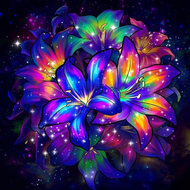 KTHOFCY 5D DIY Floral Flower Diamond Painting Kits for AdultsFlowers Bloom Wealth Full Drill Embroidery Cross Stitch Crystal Rhinestone Paintings Arts Wall Decor Painting Dots Kits 118X118 inch - Image 3