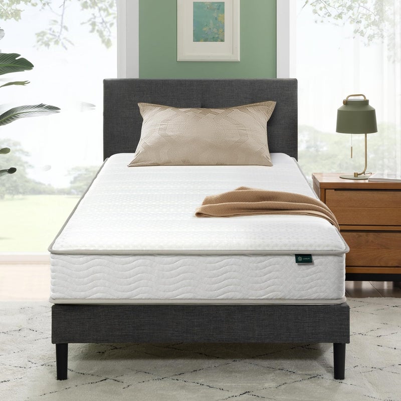 ZINUS 6 Inch Foam and Spring Hybrid Mattress New Version Twin XL Fiberglass Free Medium Firmness Durable Support Certified Safe Foams Fabric Mattress in A Box