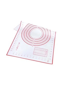 Generic Silicone Baking Mat White/Red 60x40centimeter*0.35mm-Non-Slip with Measurement Counter Mats, Dough Rolling Mat, Pie Crust Mat  - Image 3