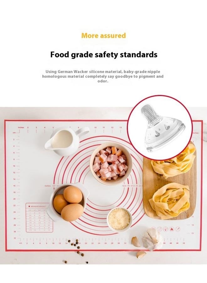 Generic - Silicone Baking Mat White/Red 60x40centimeter*0.35mm-Non-Slip with Measurement Counter Mats, Dough Rolling Mat, Pie Crust Mat - Image 1