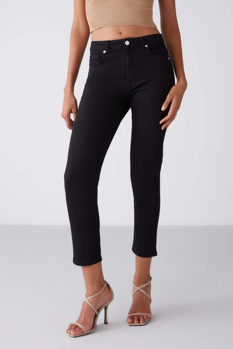 GRIMELANGE Gına Women's Skinny Fit 5 Pocket Black Jeans