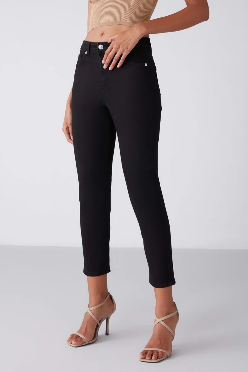 GRIMELANGE Gına Women's Skinny Fit 5 Pocket Black Jeans