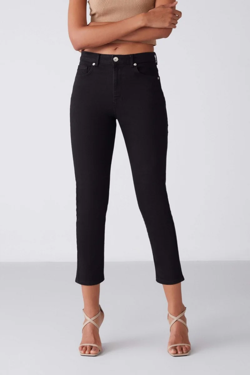 GRIMELANGE Gına Women's Skinny Fit 5 Pocket Black Jeans