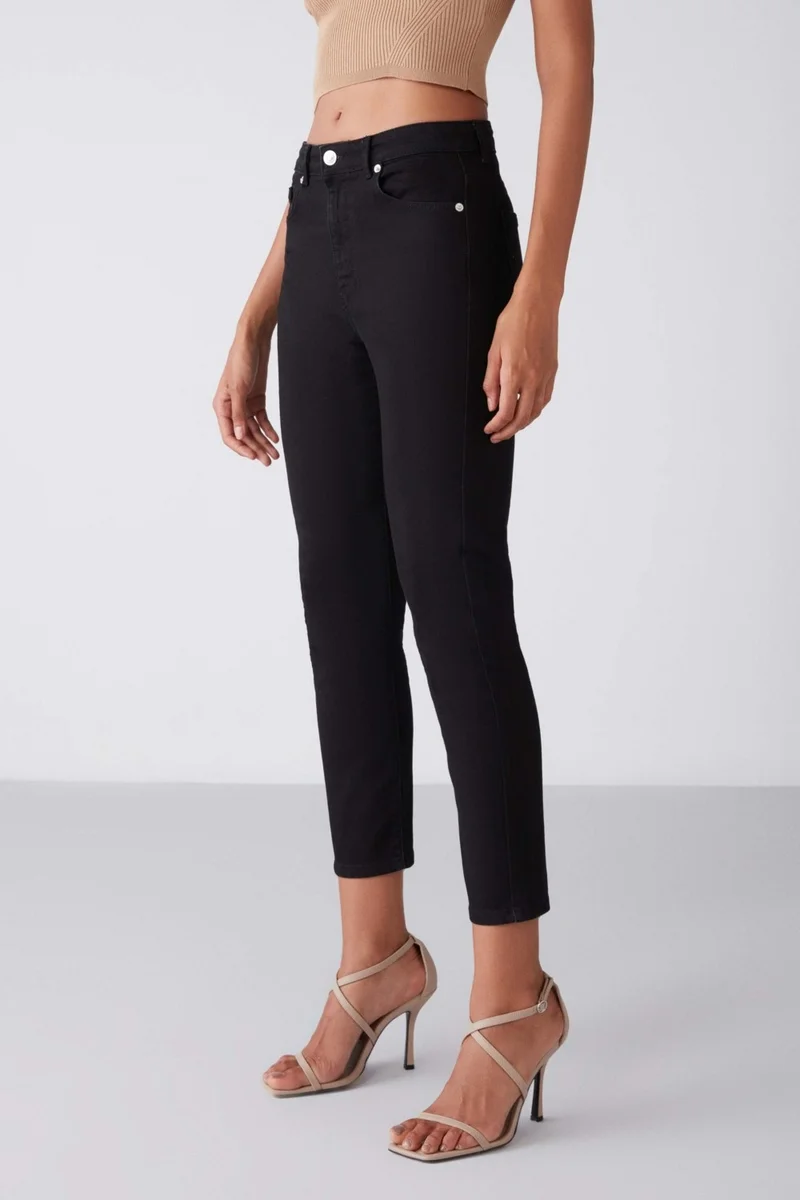 GRIMELANGE Gına Women's Skinny Fit 5 Pocket Black Jeans