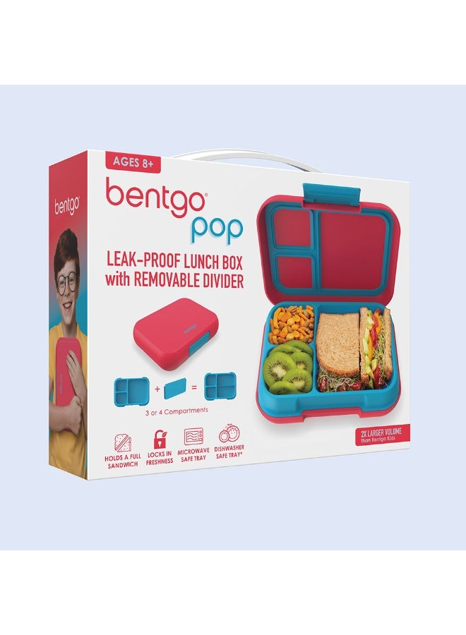 Bentgo Pop 3 Compartment Lunchbox  Flame Red/Turqooise - Image 3